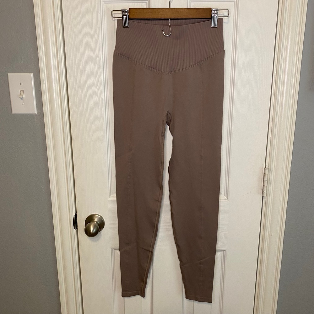 Victorias Secret PINK Seamless High Waist V-Front Leggings Taupe Brown Small